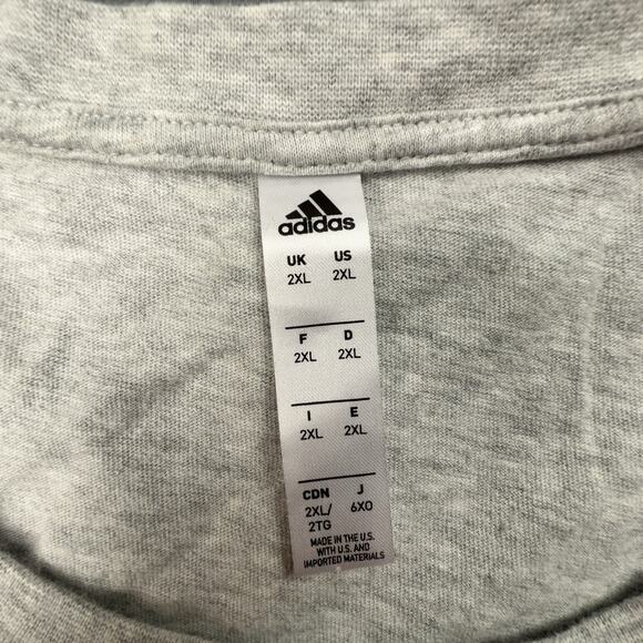 Adidas Shirt Mens XXL Gray Lil Stripe Spinning Basketball Cartoon Front Back USA - Picture 7 of 7